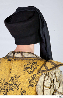  Photos Medieval Prince in cloth dress 1 Formal Medieval Clothing black chaperon caps  hats head medieval Prince 0006.jpg